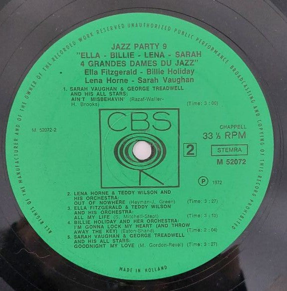 Ella Fitzgerald, Billie Holiday, Lena Horne, Sarah Vaughan -4 Grandes Dames du Jazz
