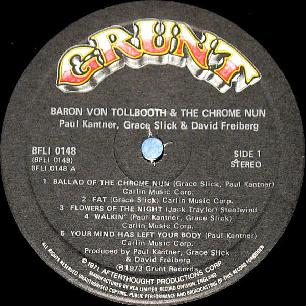 Paul Kantner, Grace Slick & David Freiberg -Baron Von Tollbooth & The Chrome Nun
