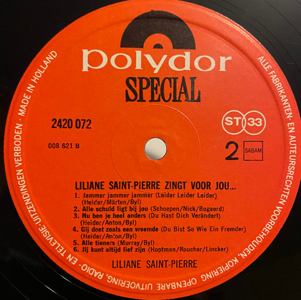 Liliane Saint-Pierre -Zingt Voor Jou