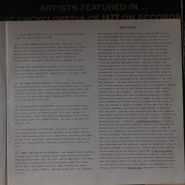 Various -Encyclopedia Of Jazz On Records