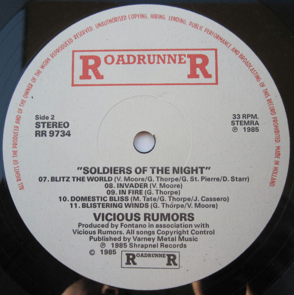 Vicious Rumors -Soldiers Of The Night