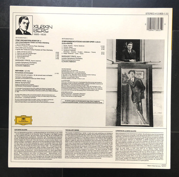 Alban Berg - Die Verlegten Werke - Published Works - Œevres Publiees