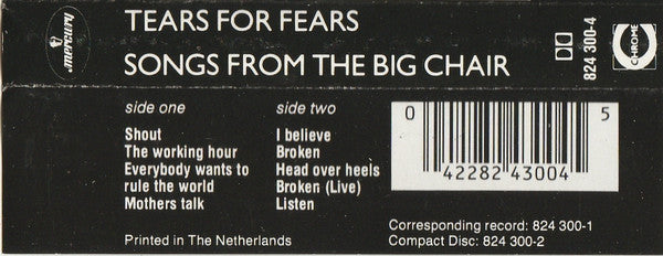 Tears For Fears -Songs From The Big Chair