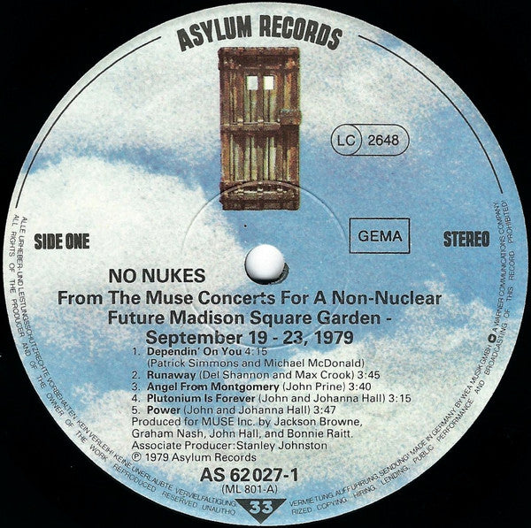 Various -No Nukes - From The Muse Concerts For A Non-Nuclear Future - Madison Square Garden - September 19-23, 1979
