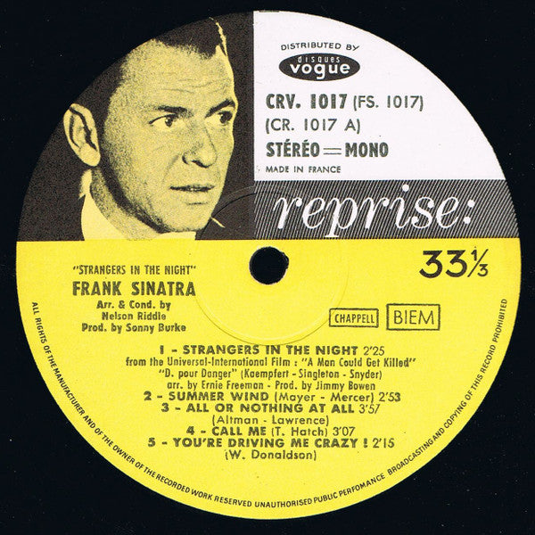 Frank Sinatra Arranged And Conducted By Nelson Riddle - Strangers In The Night