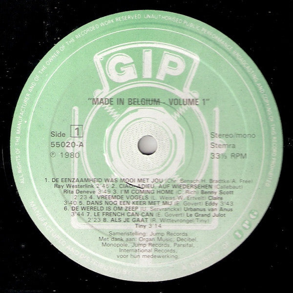 Various - Made In Belgium - Volume 1