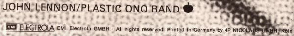 John Lennon / Plastic Ono Band* -John Lennon / Plastic Ono Band