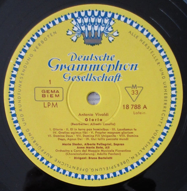Vivaldi* - Casella*, Maria Stader • Alberta Pellegrini • Anna Maria Rota • Bruno Bartoletti - Gloria Und Credo