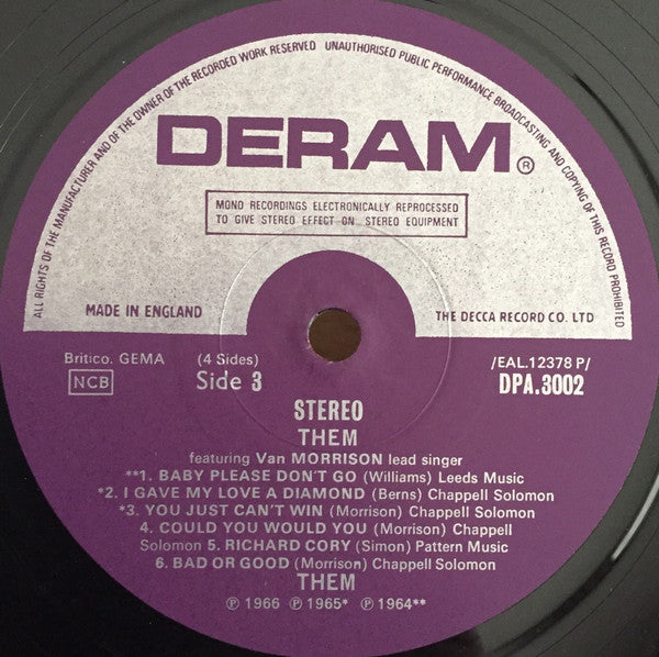 Them (3) -Them Featuring Van Morrison Lead Singer