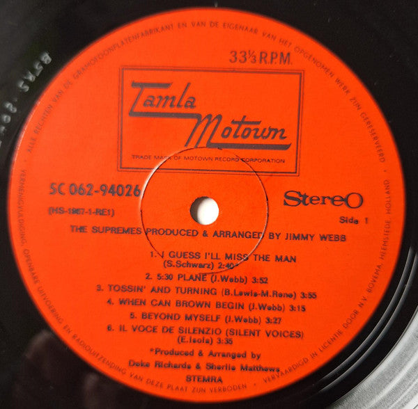 The Supremes -The Supremes Produced And Arranged By Jimmy Webb