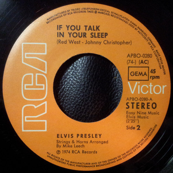Elvis* -Help Me / If You Talk In Your Sleep