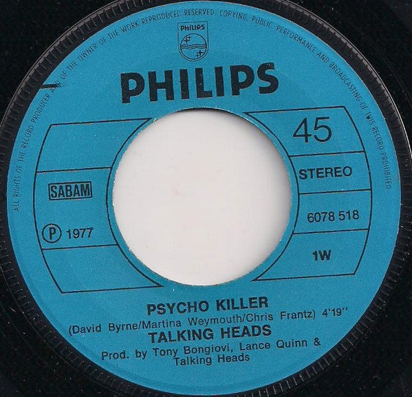 Talking Heads -Psycho Killer
