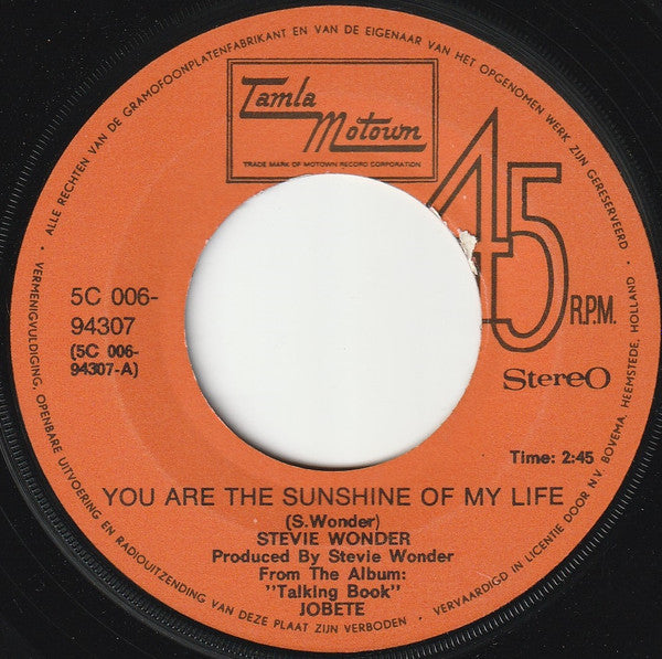 Stevie Wonder -You Are The Sunshine Of My Life