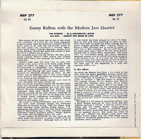 Sonny Rollins With The Modern Jazz Quartet -Sonny Rollins