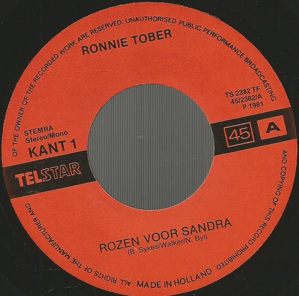 Ronnie Tober -Rozen Voor Sandra / Iedere Avond