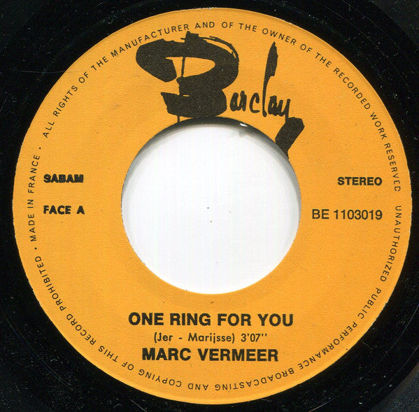Marc Vermeer -One Ring For You