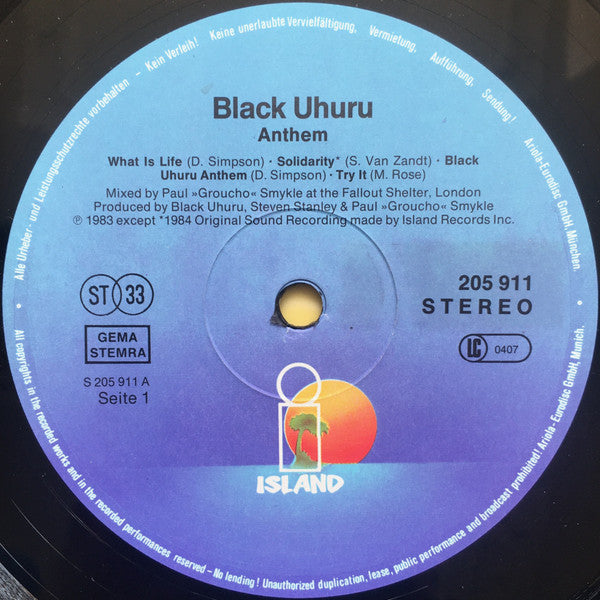 Black Uhuru -Anthem