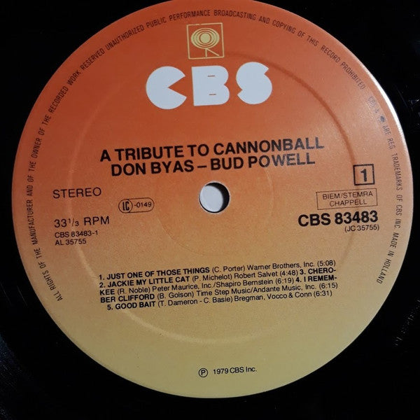 Don Byas / Bud Powell - A Tribute To Cannonball