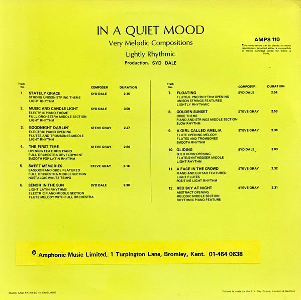 Syd Dale / Steve Gray -In A Quiet Mood