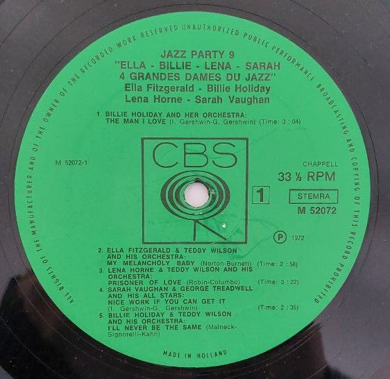 Ella Fitzgerald, Billie Holiday, Lena Horne, Sarah Vaughan -4 Grandes Dames du Jazz