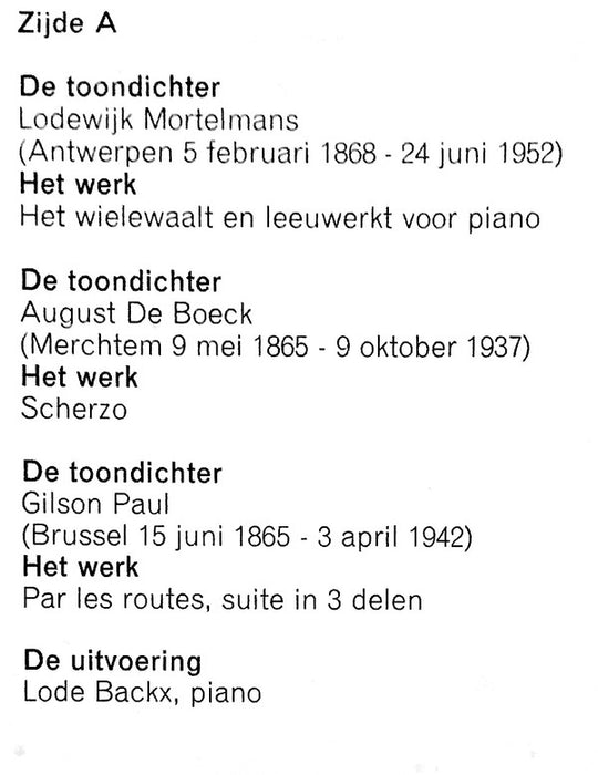 Various - Luister Van De Muziek In Vlaanderen 4 - Romantische Pianomuziek