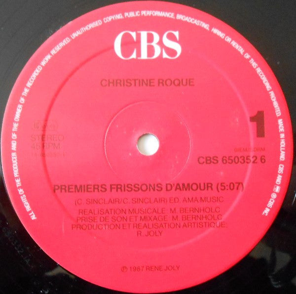 Christine Roque -Premiers Frissons D'amour
