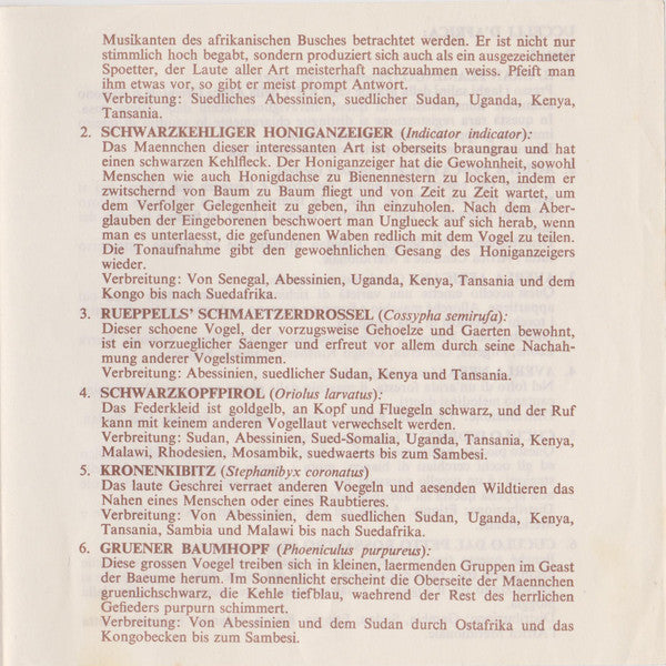 Unknown Artist -Heartbeat Of Africa - Series 2: Birdsong Of Africa