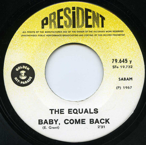 The Equals -Baby, Come Back / Hold Me Closer