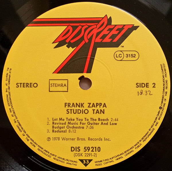 Frank Zappa -Studio Tan