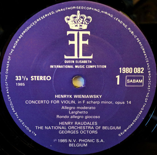 Nai Yuan Hu · Ik-Hwan Bae · Henry Raudales -Queen Elisabeth Of Belgium International Music Competition 1985