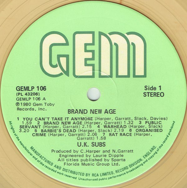 U.K. Subs* - Brand New Age