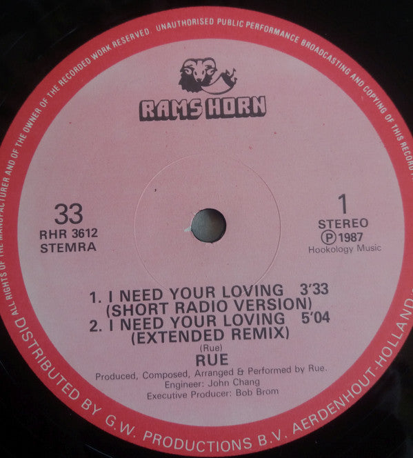 Rue* -I Need Your Loving