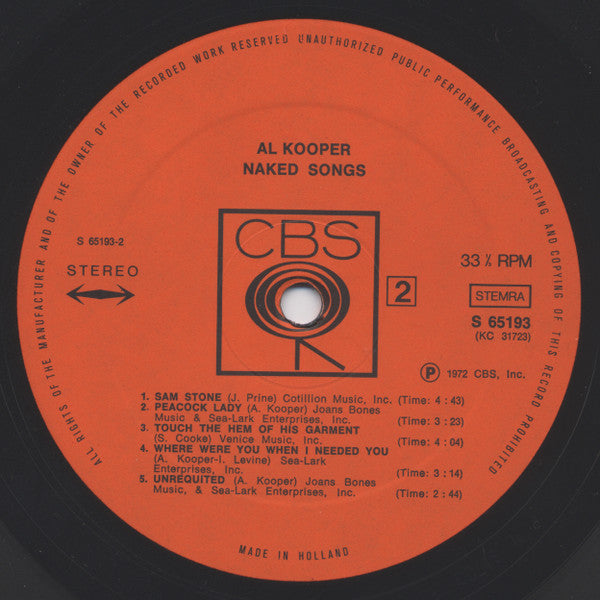 Al Kooper -Naked Songs