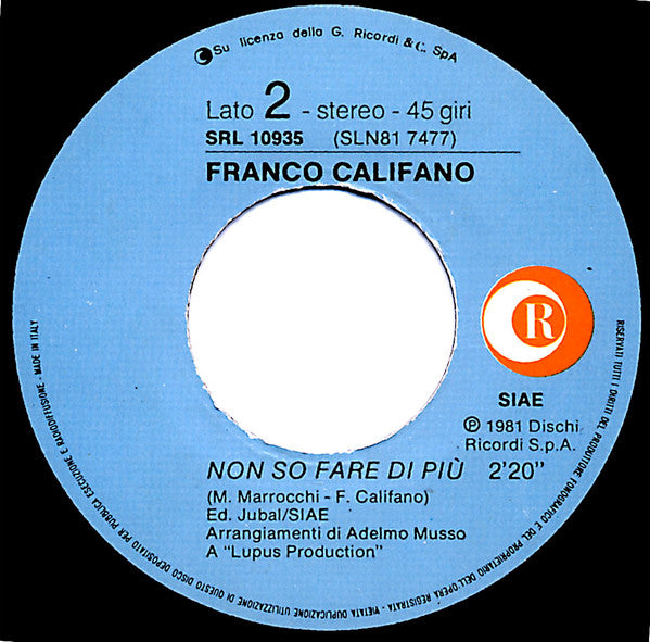 Franco Califano -La Mia Libertà