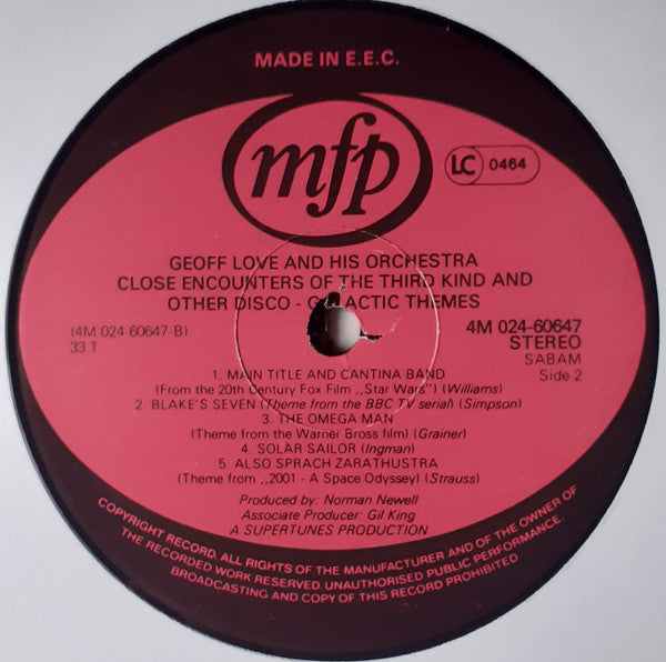 Geoff Love's Big Disco Sound -Close Encounters Of The Third Kind And Other Disco-Galactic Themes