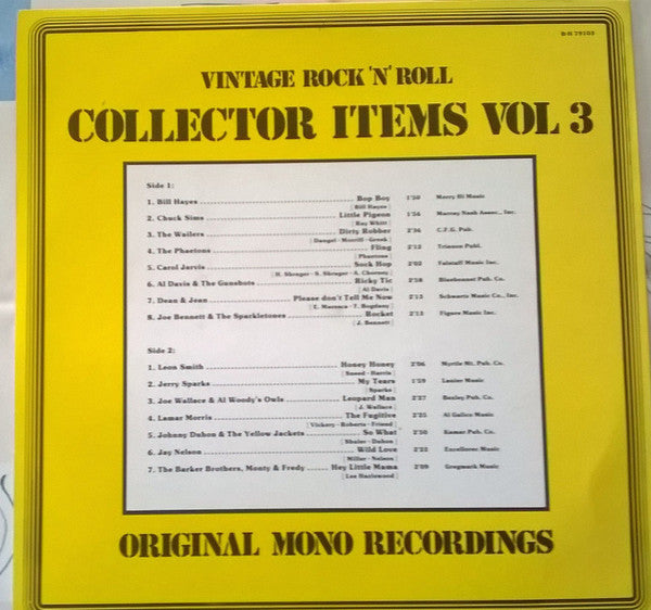 Various -Vintage Rock 'N' Roll Collector Items Vol. 3