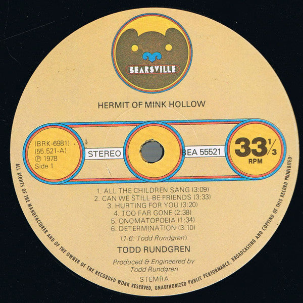 Todd Rundgren -Hermit Of Mink Hollow