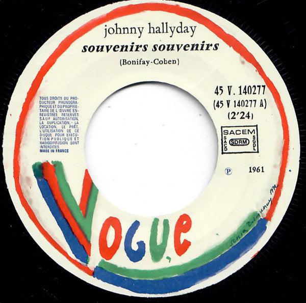Johnny Hallyday -Souvenirs Souvenirs / Je Cherche Une Fille