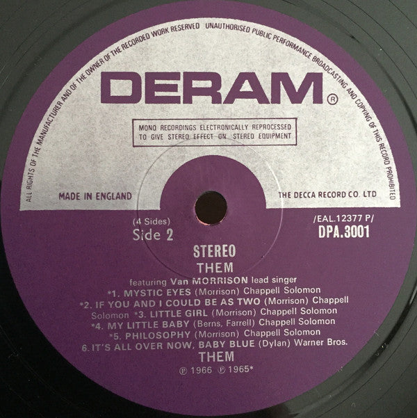 Them (3) -Them Featuring Van Morrison Lead Singer