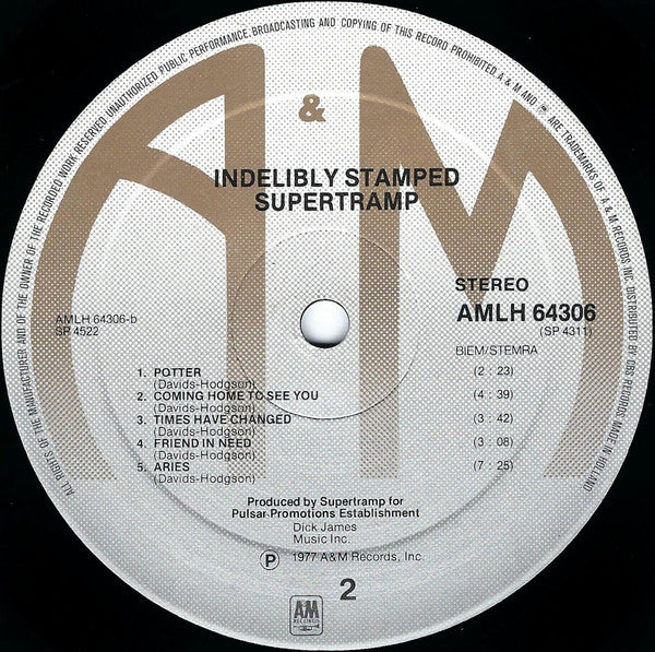 Supertramp -Indelibly Stamped