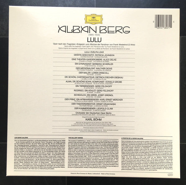 Alban Berg - Die Verlegten Werke - Published Works - Œevres Publiees