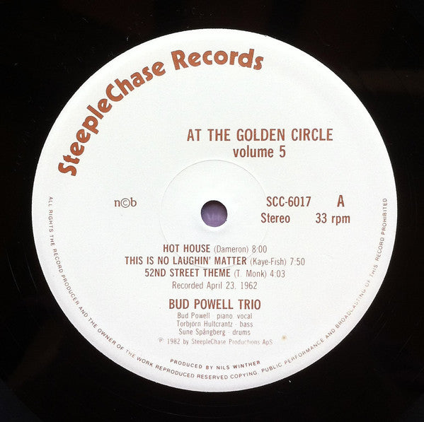 Bud Powell Trio* - At The Golden Circle Volume 5