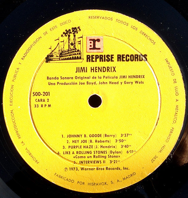 Jimi Hendrix - Banda Sonora Original De La Película Jimi Hendrix