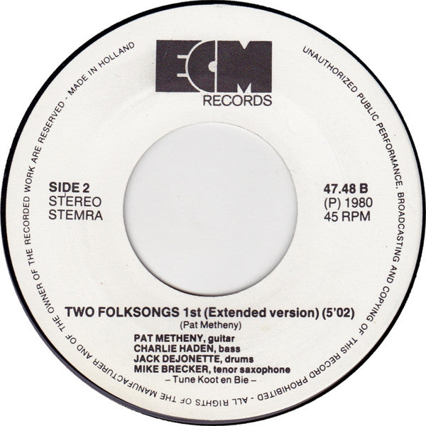 Pat Metheny - Two Folksongs (Tune Koot &amp; Bie)