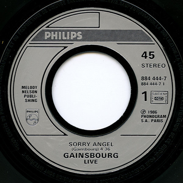 Serge Gainsbourg -Live - Sorry Angel / Bonnie And Clyde