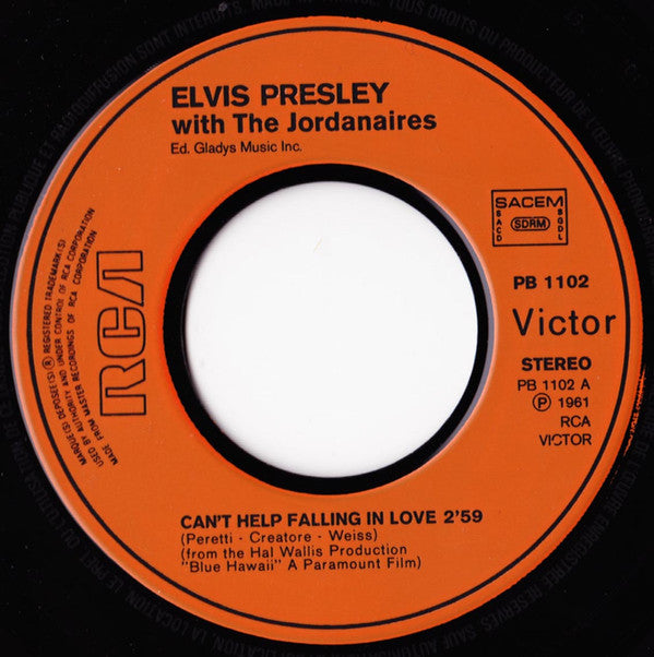 Elvis Presley With The Jordanaires -Can't Help Falling In Love