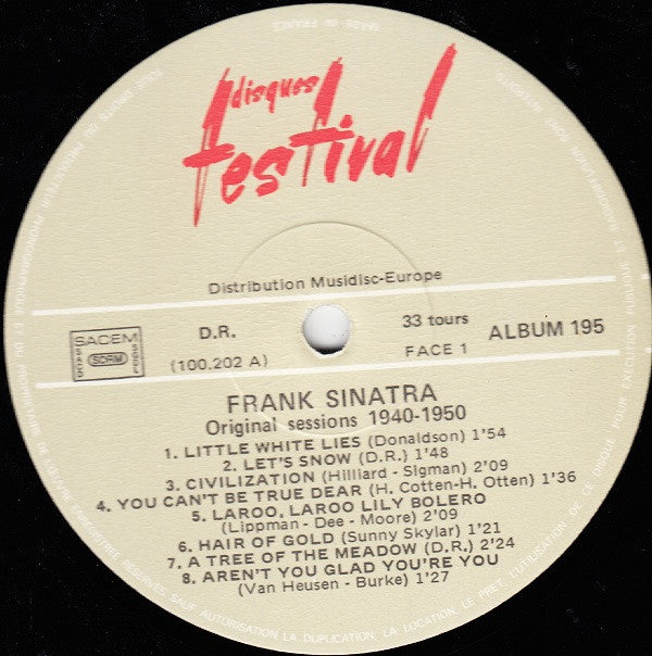 Frank Sinatra -Original Sessions 1940 - 1950