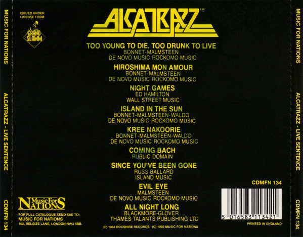 Alcatrazz -Live Sentence (No Parole From Rock 'n' Roll)