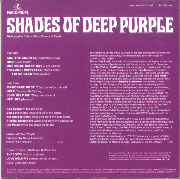 Deep Purple -Hard Road: The Mark 1 Studio Recordings 1968-69