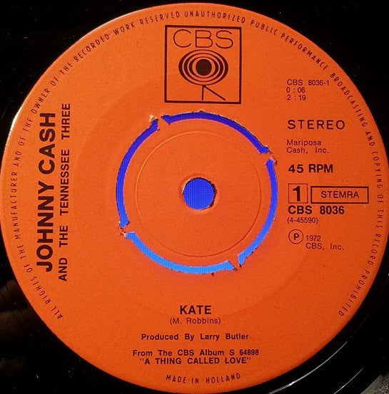 Johnny Cash And The Tennessee Three -Kate